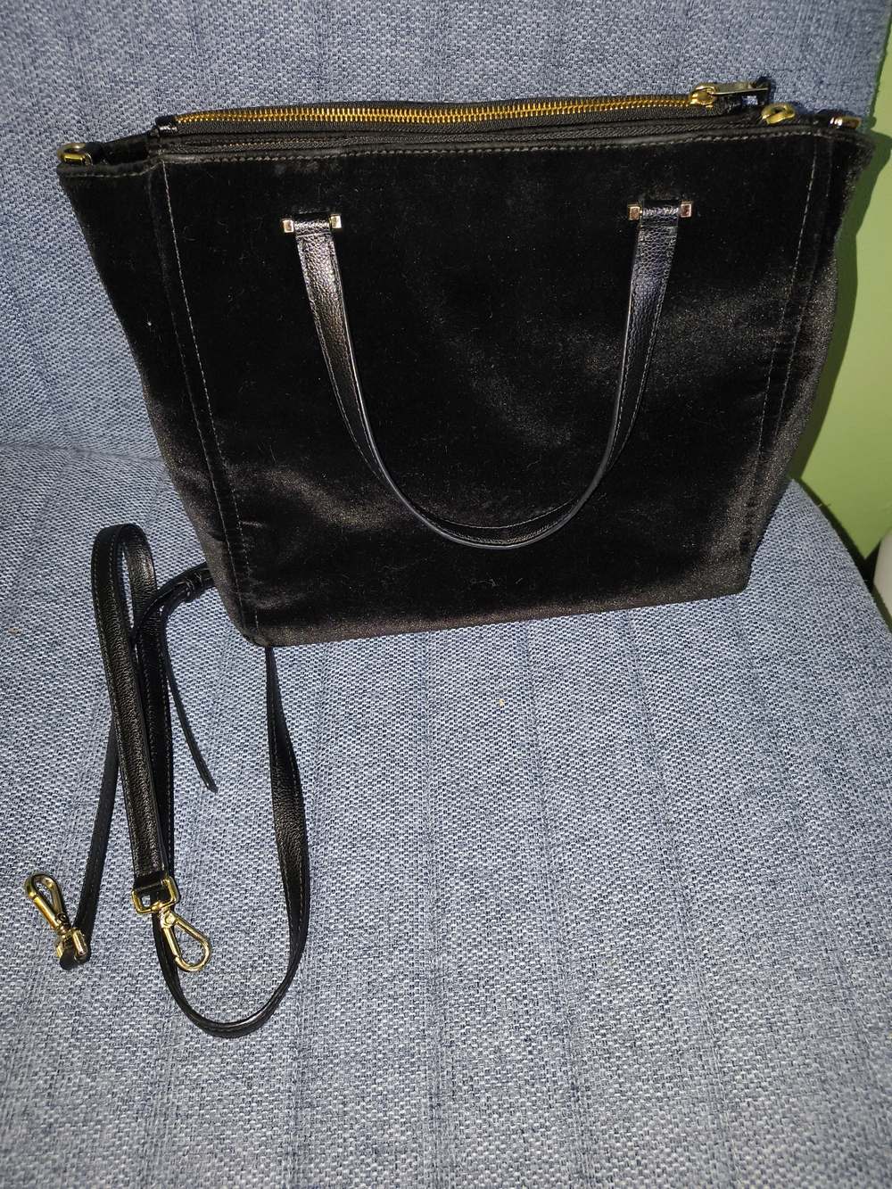 Kate Spade Black Velvet Tote Bag - Picture 2 of 4